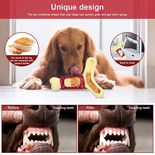 Apetpup Durable Dog Chew Toy for Aggressive Chewers, Indestructible Dog Toys, Nylon Dog Chew Toys for Small Medium Large Dogs, Vertebrae Shape Toys, Bacon Flavor