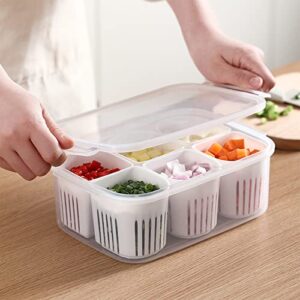 uiyihif food storage containers with lids airtight 6pcs reusable divided fridge organizer removable individual plastic food containers for pantry organization and storage