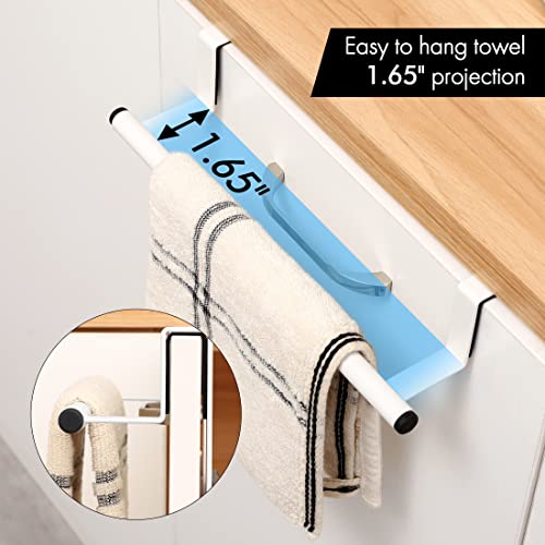KES Cabinet Door Organizer with Towel Bar, Cutting Board Organizer for Kitchen, Over the Cabinet Door Organizer, White, KUR520-WH