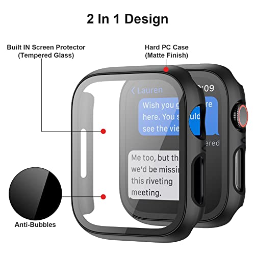 6 Pack Case for Apple Watch Series 3/2/1 38mm with Tempered Glass Screen Protector, BHARVEST High Definition Scratch Resistant Hard PC Bumper Cover for Apple Watch Accessories (6 Colors, 38mm)