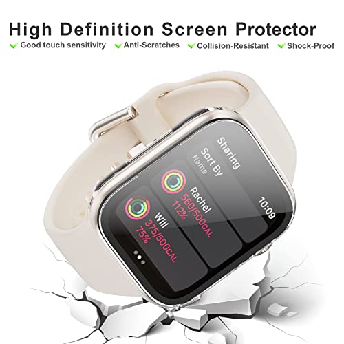 6 Pack Case for Apple Watch Series 3/2/1 38mm with Tempered Glass Screen Protector, BHARVEST High Definition Scratch Resistant Hard PC Bumper Cover for Apple Watch Accessories (6 Colors, 38mm)