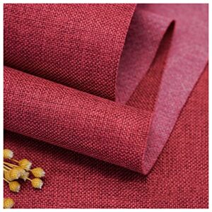 kuckee cotton linen blend fabric upholstery skin-friendly tear-resistant fabric by the yard upholstery sewing 60 inches wide easy to clean for craft lovers pillow sofa curt burgundy-1.5x1m