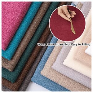 KUCKEE Cotton Linen Blend Fabric Upholstery Skin-Friendly Tear-Resistant Fabric by The Yard Upholstery Sewing 60 Inches Wide Easy to Clean for Craft Lovers Pillow Sofa Curt Burgundy-1.5x1m