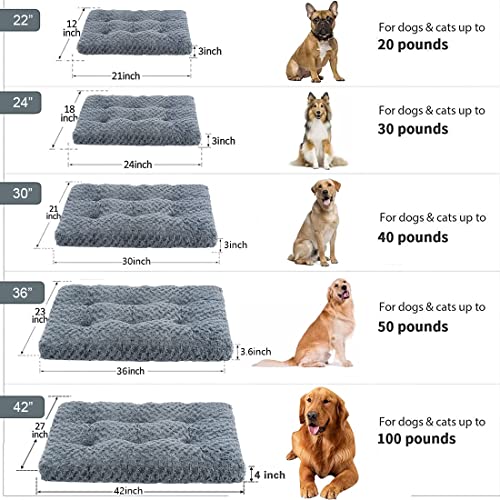 Washable Large Dog Bed,Dog beds for Medium Dogs Plush Soft Pet Carrier Pad,Anti-Slip Dog Bed Mat for Large Medium Small Dogs and Cats,Fluffy Comfy Dog Kennel Pad.