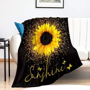 sunflower blanket beautiful sunflowers throw blanket soft flannel lightweight blanket gifts for kids adults 50"x40"