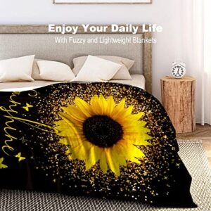 Sunflower Blanket Beautiful Sunflowers Throw Blanket Soft Flannel Lightweight Blanket Gifts for Kids Adults 50"x40"