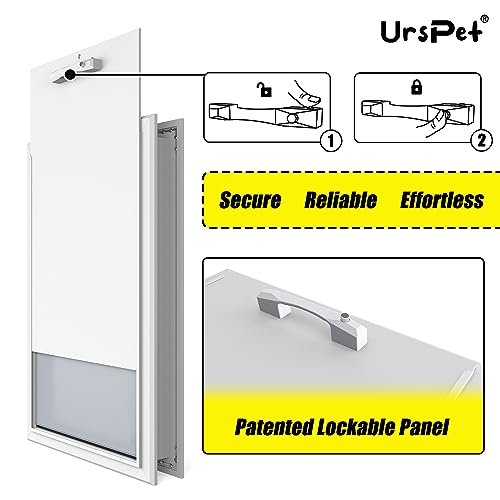 URSPET XL Dog Door: Indestructible All-Aluminum Frame, Unique Energy-Efficient Side Seal, Extreme Weather Airtightness, Patented Secure Lockable Panel, Ideal for Extra Large Dogs and Exterior Doors