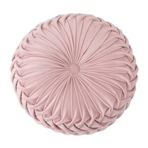 baiyuruodie round velvet pillow, sofa bed bedroom decorative throw pillow (38cm, light pink)