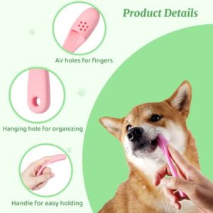 FELISTORY Dog Finger Brush Toothbrush Kit - Ergonomic Design, No Gum Damage, Soft Silicone Easily Clean Teeth Dirt- Suitable for Dental Care for Puppies, Cats and Small Pets (5)