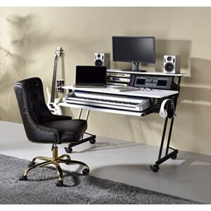 music recording studio desk in white black modern contemporary rectangular metal painted