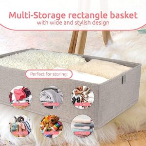 Compactor Clothing Storage Containers, Kids Toy Storage Organizer, Basket for Clothes, Accessories, and Books, Grey - Large