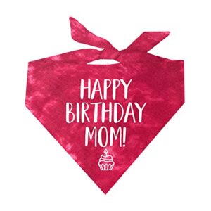 happy birthday mom! scrunch tie dye triangle dog bandana (assorted colors)