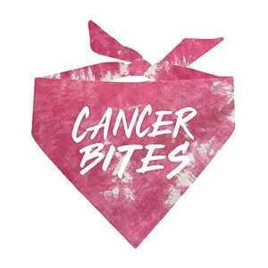 cancer bites breast cancer dog bandana (pink scrunch, os 324)
