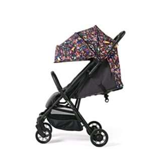 Inglesina Quid Baby Stroller - Lightweight at 13 lbs, Travel Friendly, Ultra Compact & Folding - Fits in Airplane Cabin & Overhead - for Toddlers from 3 Months to 50 lbs - Maya Black (Otomi-Inspired)