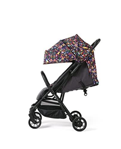 Inglesina Quid Baby Stroller - Lightweight at 13 lbs, Travel Friendly, Ultra Compact & Folding - Fits in Airplane Cabin & Overhead - for Toddlers from 3 Months to 50 lbs - Maya Black (Otomi-Inspired)