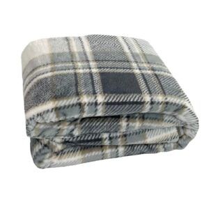 Cozy Winter Fall Grey Throw Blanket: Soft Shades of Gray White Beige Plaid Plaid Design Accent for Sofa Couch Chair Bed Dorm