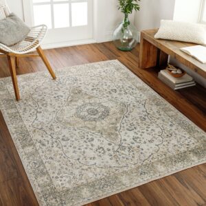 artistic weavers lillian washable medallion area rug,2' x 3',ivory