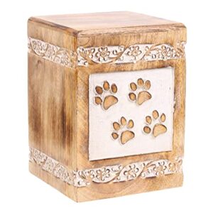 ARTISENIA Wooden Pet Memorial Keepsake Cremation Urns for Ashes Pet Urn Wood Keepsake Box Urns for Cat Dogs Ashes | Cat Memorials 7.5 X 5.5 Inch