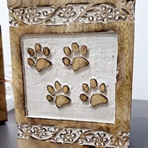 ARTISENIA Wooden Pet Memorial Keepsake Cremation Urns for Ashes Pet Urn Wood Keepsake Box Urns for Cat Dogs Ashes | Cat Memorials 7.5 X 5.5 Inch