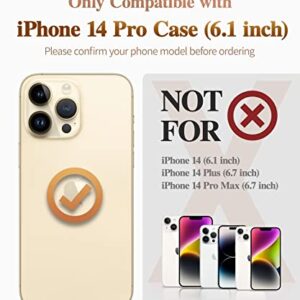 GVIEWIN Case Compatible with iPhone 14 Pro 6.1 Inch, [10FT Military-Grade Drop Tested] Marble Stylish Cases Shockproof Protective Slim Thin Soft TPU Phone Cover for Women 2022 (Drift Sand/Brown)