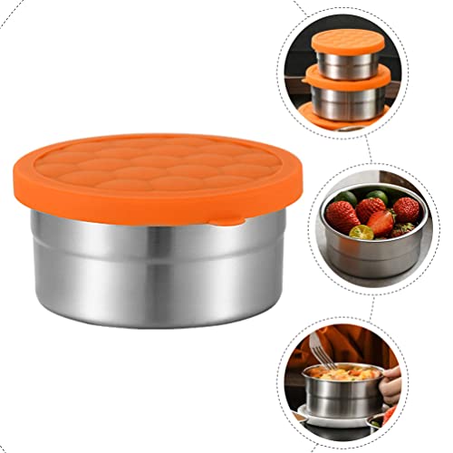 Fridge Containers 180ML Stainless Steel Condiment Containers Small Food Containers With Lids Dipping Sauce Cups Seasoning Dishes Meal Prep Bowl for Lunch Containers Fruit Container