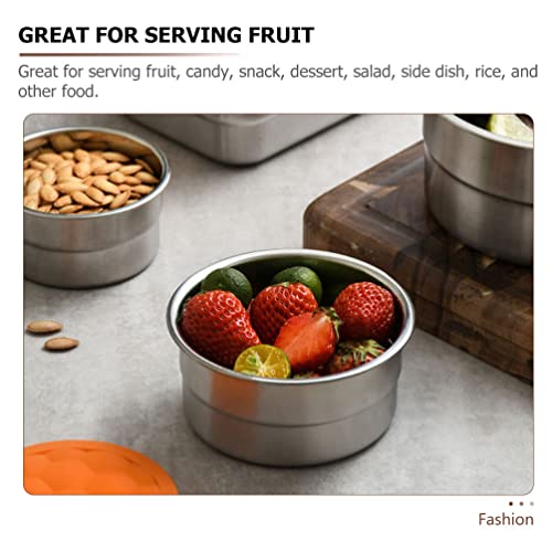 Fridge Containers 180ML Stainless Steel Condiment Containers Small Food Containers With Lids Dipping Sauce Cups Seasoning Dishes Meal Prep Bowl for Lunch Containers Fruit Container