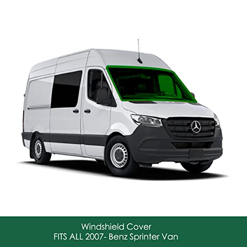 VANNCAMP 4 Season Windshield Cover for 2007-2024 Mercedes Benz Sprinter Van Window Cover - Olive Gray