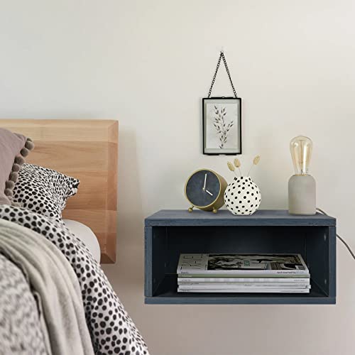 Glamyin Floating Nightstand with Drawer, Wall Mounted Nightstands Bedroom, Beside Shelf, Farmhouse Nightstands