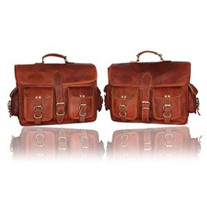 saddle bags motorcycles bike powersports accessories road bicycle 15 inches pair leather brown scooter panniers saddlebags water saddle rear rack bag panniers for tool gear pouch