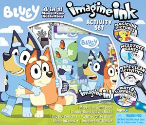 bluey imagine ink 4-in-1 activity set with magic ink books and a mess free marker