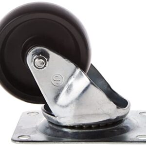 Shepherd Hardware 9394 3-Inch Polypropylene Wheel Swivel Plate Caster, 210-lb Load Capacity