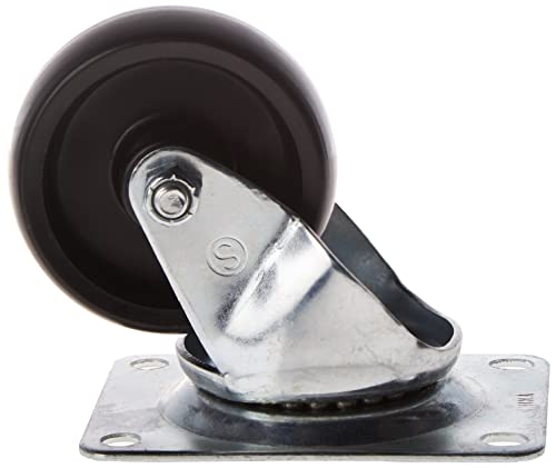 Shepherd Hardware 9394 3-Inch Polypropylene Wheel Swivel Plate Caster, 210-lb Load Capacity