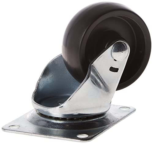 Shepherd Hardware 9394 3-Inch Polypropylene Wheel Swivel Plate Caster, 210-lb Load Capacity