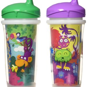 Playtex Sipsters Stage 3 Spill-Proof, Leak-Proof, Break-Proof Insulated Spout Sippy Cups - 9 Ounce - 2 Pack (Color and Design May Vary)