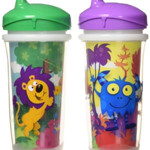 Playtex Sipsters Stage 3 Spill-Proof, Leak-Proof, Break-Proof Insulated Spout Sippy Cups - 9 Ounce - 2 Pack (Color and Design May Vary)