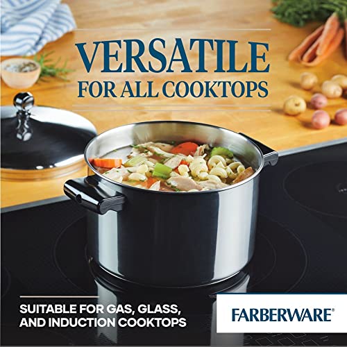 Farberware Classic Stainless Steel Cookware Pots and Pans Set, 15-Piece,50049,Silver