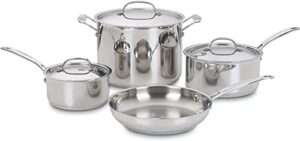 cuisinart 7-piece cookware set, chef's classic stainless steel collection, 77-7p1