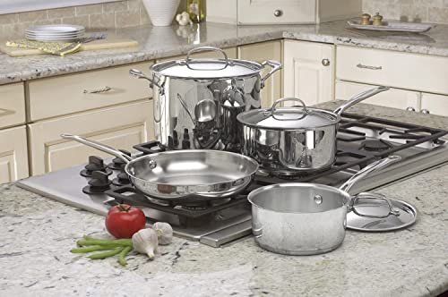 Cuisinart 7-Piece Cookware Set, Chef's Classic Stainless Steel Collection, 77-7P1