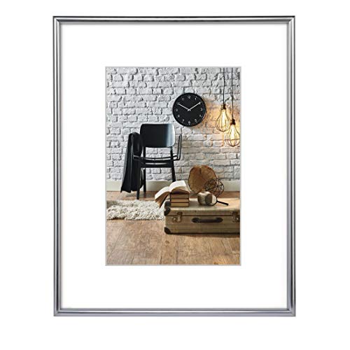 Hama 20 x 28 cm Plastic Sevilla Décor Photo Frame, Silver Matt