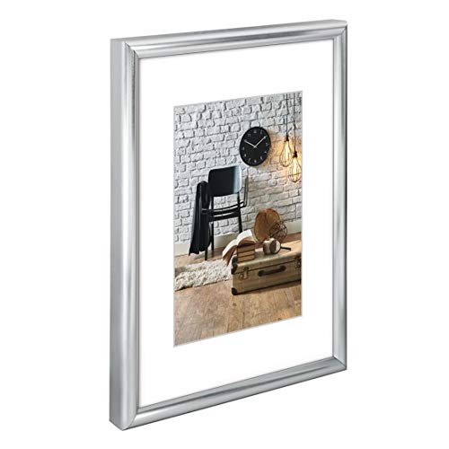 Hama 20 x 28 cm Plastic Sevilla Décor Photo Frame, Silver Matt