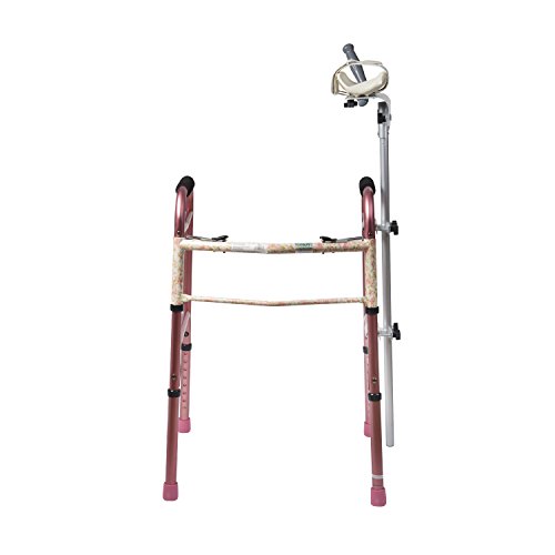 MABIS Walker Platform Attachment With Adjustable Padded Cuff, No Tools Needed, Attaches to Most Walkers, FSA and HSA Eligible, Made of Lightweight Aluminum, Silver