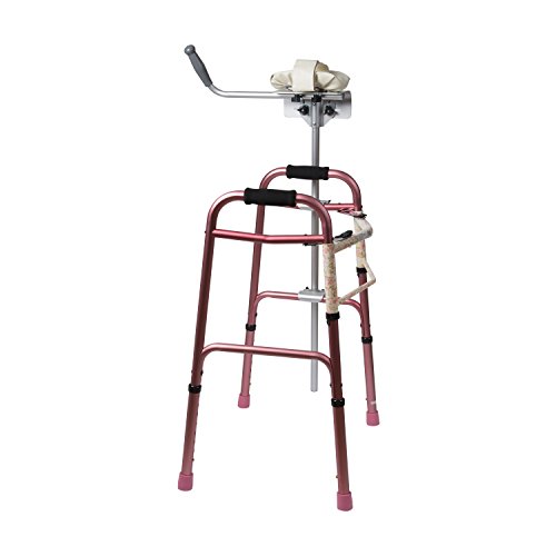 MABIS Walker Platform Attachment With Adjustable Padded Cuff, No Tools Needed, Attaches to Most Walkers, FSA and HSA Eligible, Made of Lightweight Aluminum, Silver