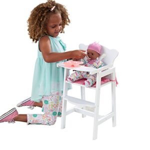 kidkraft lil' doll high chair, gift for ages 3+,white