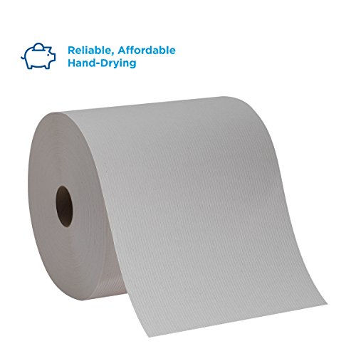 Georgia-Pacific Blue Basic Recycled Paper Towel Rolls (Previously Branded Envision) by PRO , White, 26601, 800 Feet Per Roll, 6 Rolls Per Case