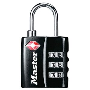 master lock 4680dblk tsa-approved luggage lock, 1-3/16-in. wide, black