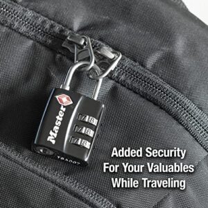 Master Lock 4680DBLK TSA-Approved Luggage Lock, 1-3/16-in. Wide, Black