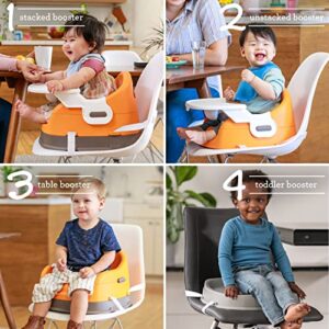 Infantino Grow-with-Me 4-in-1 Two-Can-Dine Feeding Booster Seat, Fox-Theme, Space-Saving Design, Infant Booster for 4M+, Toddler Seat for 3Y+