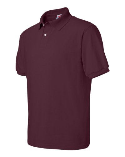 Men's 7 oz Hanes STEDMAN Cotton Pique Polo (Maroon/ Medium)