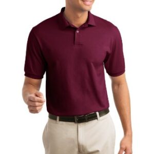 Men's 7 oz Hanes STEDMAN Cotton Pique Polo (Maroon/ Medium)