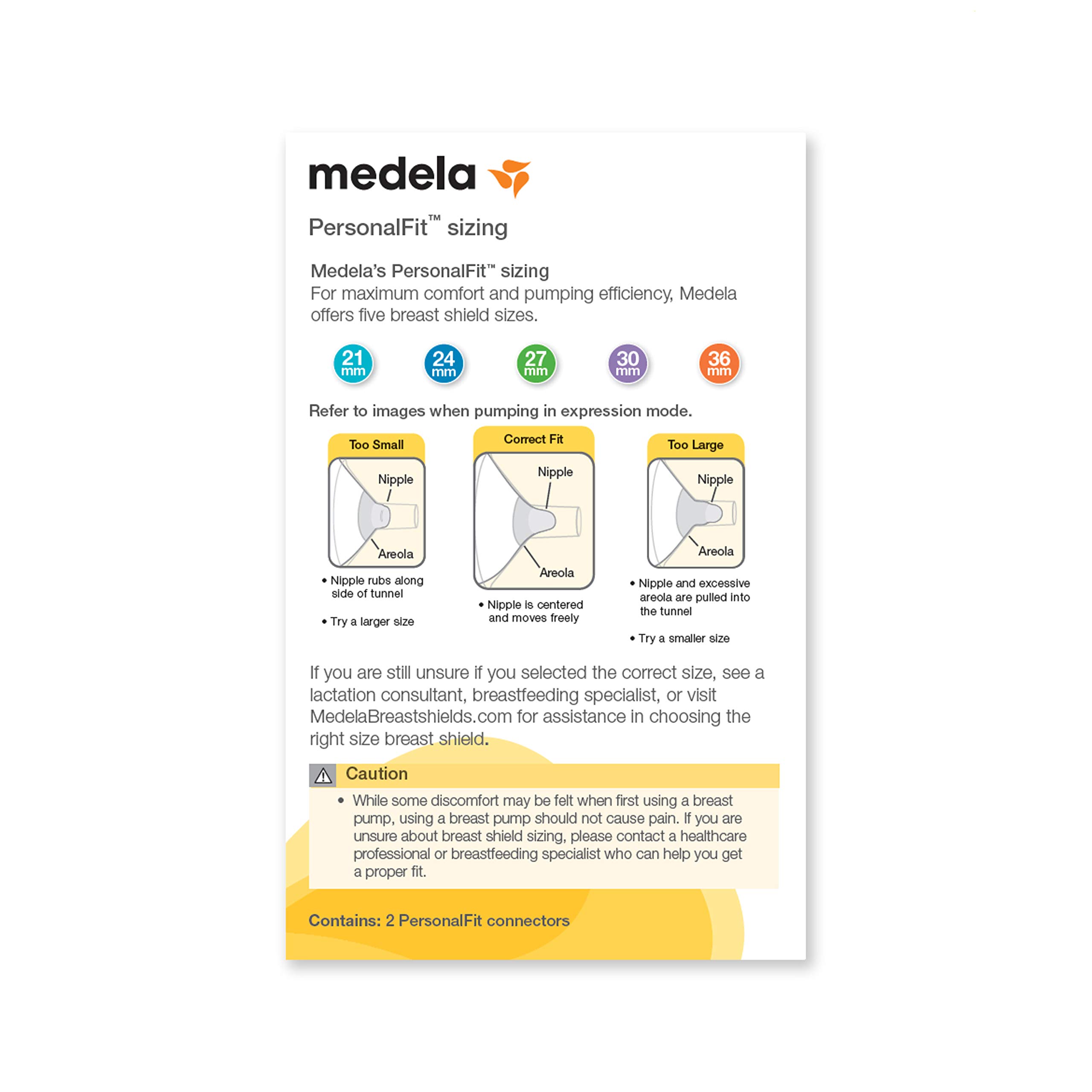 Medela PersonalFit Breast Shields, 2 Pack of Medium 24mm Breast Pump Flanges, Authentic Medela Spare Parts, Made Without BPA